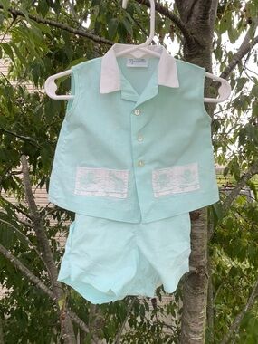 Vintage 60’s Nannette Baby Boy Set Size 0-6 Month Baby Boy